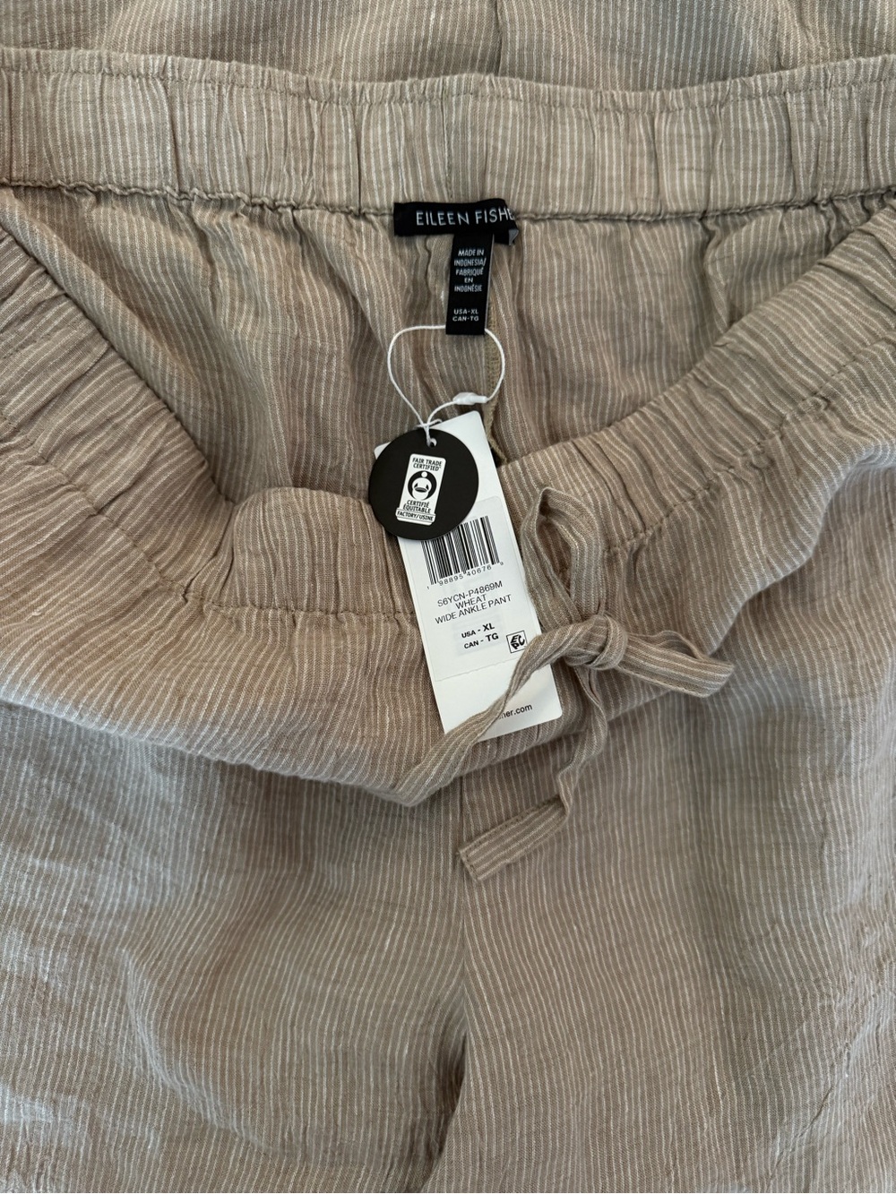 Eileen Fisher Wheat Wide Ankle Pants XL NWT - Picture 6 of 8